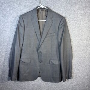 Armani Collezioni Men's Grey Check Pattern Wool Blend Blazer Jacket Size 40